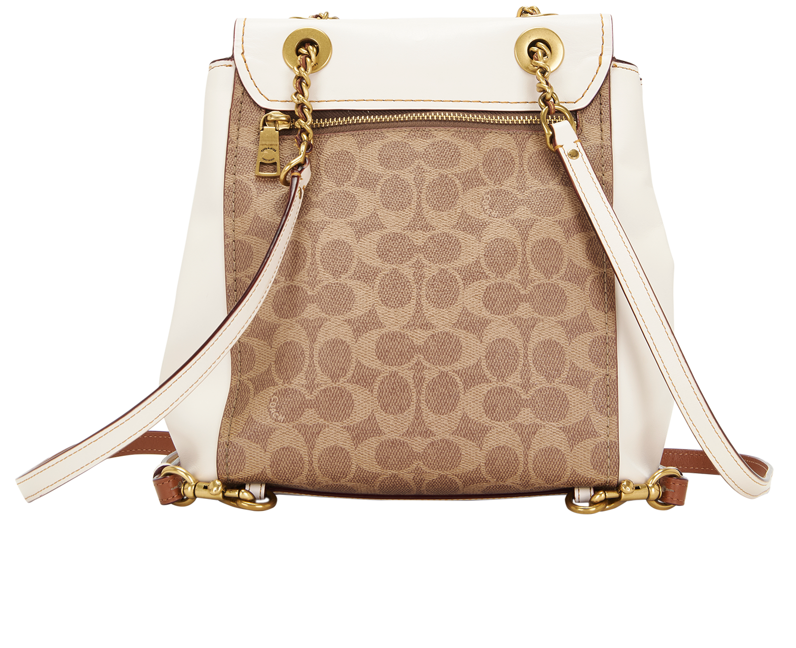 Parker Convertible Backpack, &pound;120, Handbags, Beige/Cream, Canvas/Leather, Back view